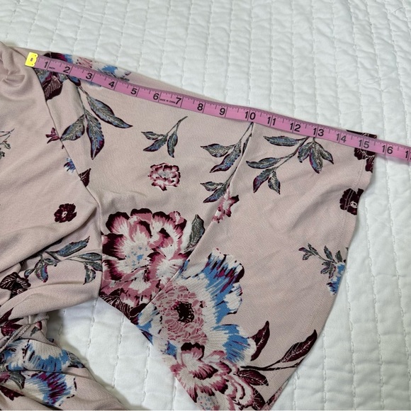 Jessica Simpson Maternity Blouson Cream and Burgundy Floral Dress - Picture 9 of 14